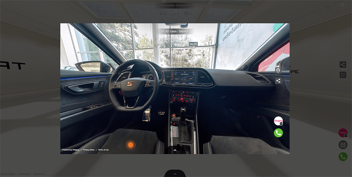 A real 360-degree capture of the car helps the customer to visualize how the car looks from the inside and the feeling from the driver seat 